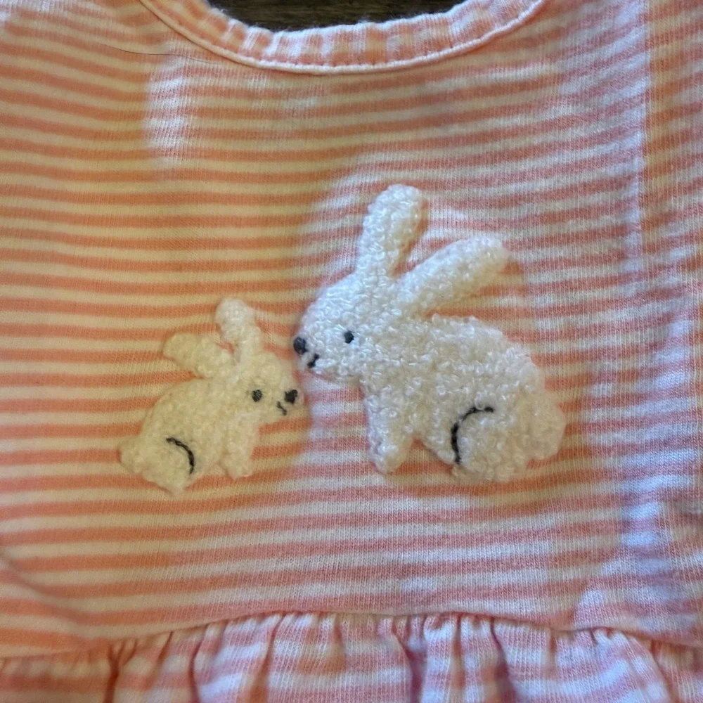 Just One You by Carters Baby Girls Pink‎ Stripe Bunny Peplum Top Leggings Set 3M